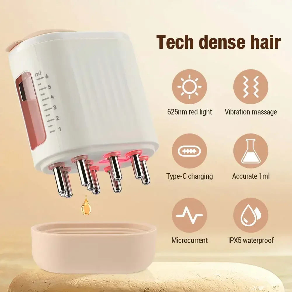 LED Vibration Massage Comb Liquid Oil Applicator for Hair Growth